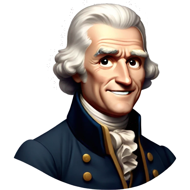 Thomas Jefferson smiling and winking emoji