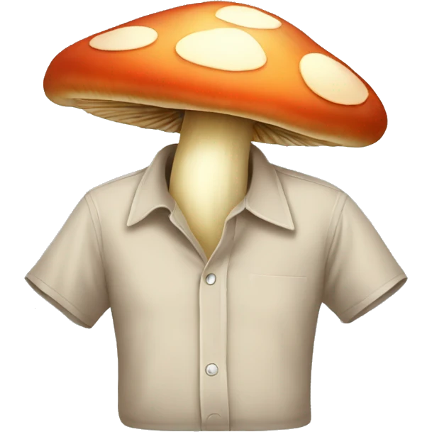 The mushroom wears a shirt emoji