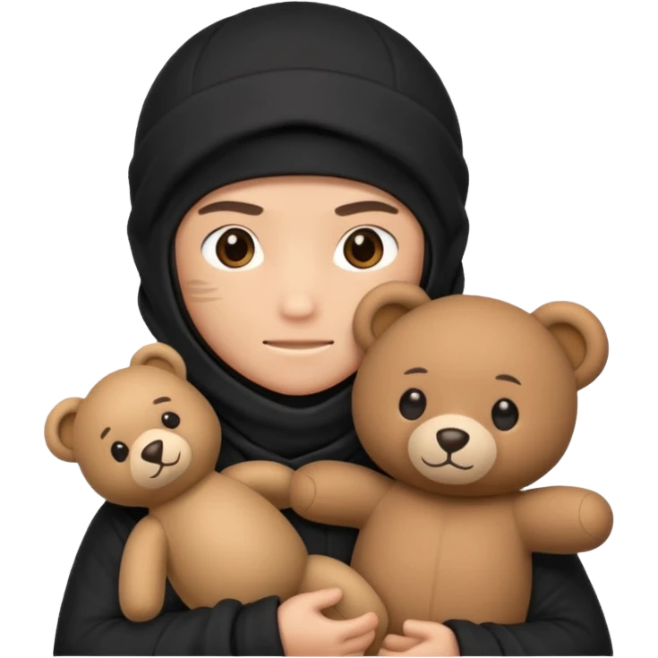 Ninja with teddy bear toy  emoji
