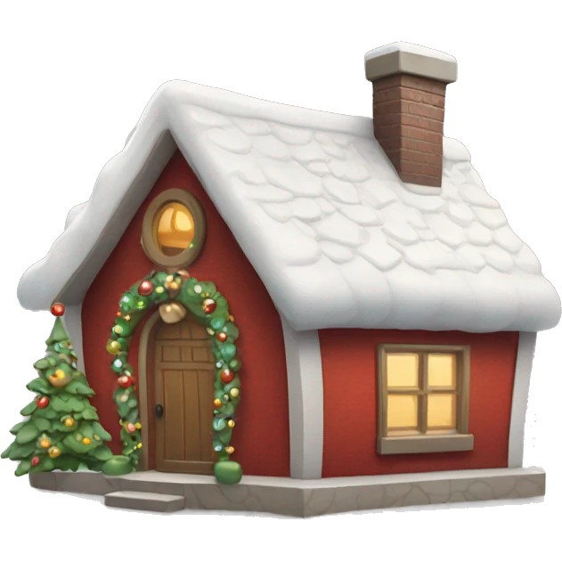 cute christmas cottage emoji