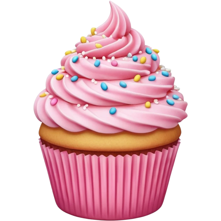Cupcake with pink icing emoji