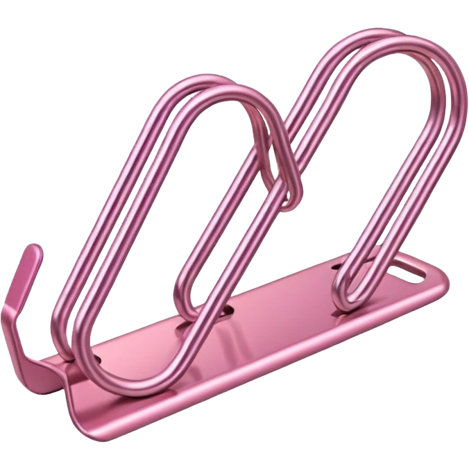 One pink paper clip emoji
