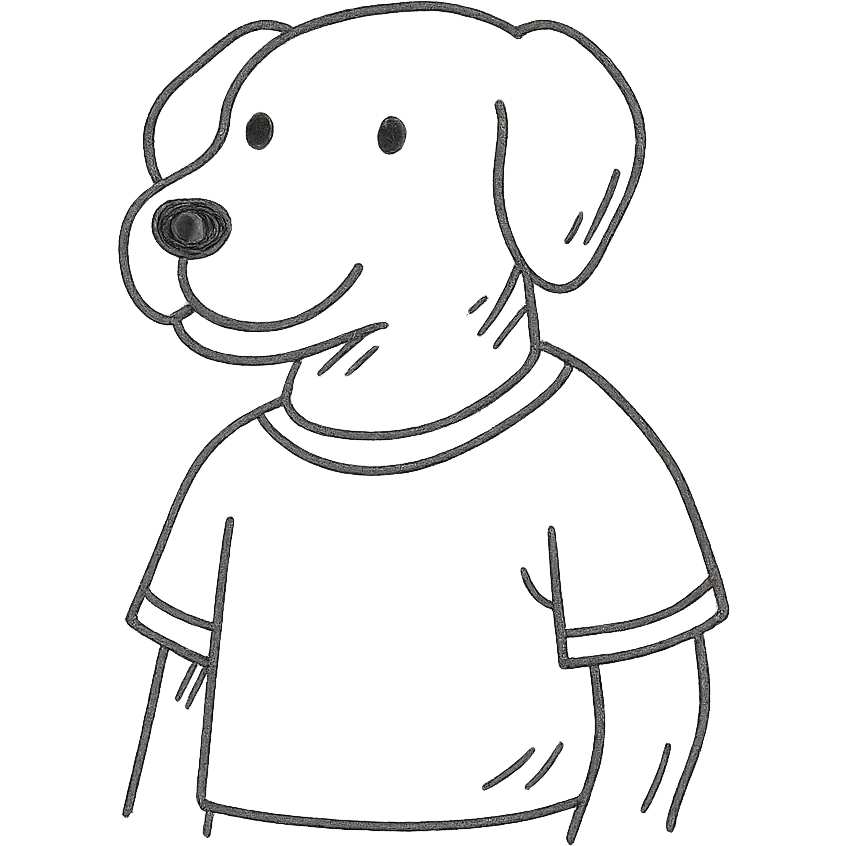 dog wearing a t-shirt emoji