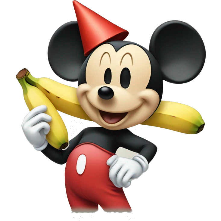 Mickey mouse eat banana emoji