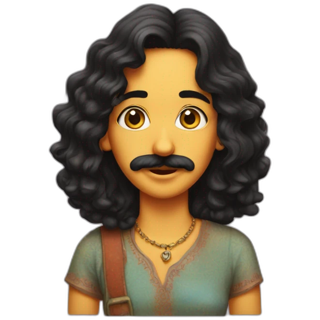 frank zappa as a teenage girl in india emoji