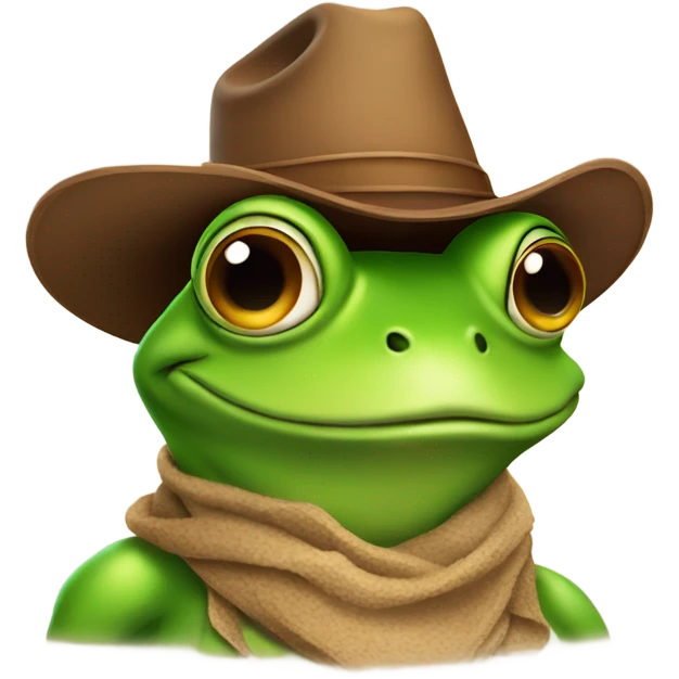 Frog with cowboy hat  emoji