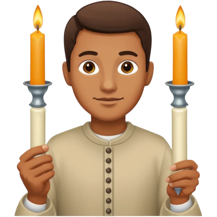 man holding candles emoji