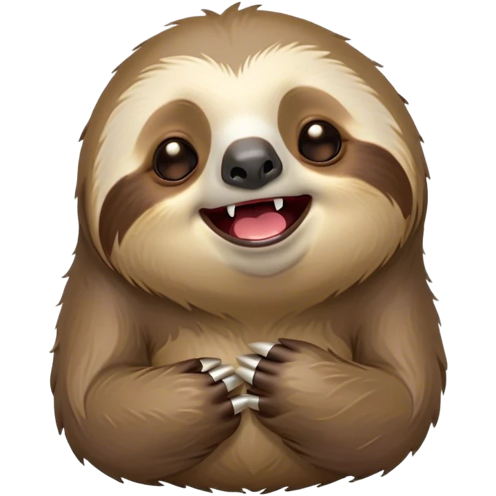Cinematic Cute Yawning Sloth Portrait Emoji, Head tilted slightly with a dramatic, wide-open yawn, showcasing a languid, cuddly form with drowsy, half-closed eyes and an open, relaxed mouth, Simplified yet irresistibly adorable features, highly detailed, glowing with a soft, cozy glow, high shine, relaxed yet expressive, stylized with a dash of whimsical sluggish charm, soft glowing outline, capturing the essence of a drowsy yet affectionate sloth that appears ready to stretch out for a long nap! emoji