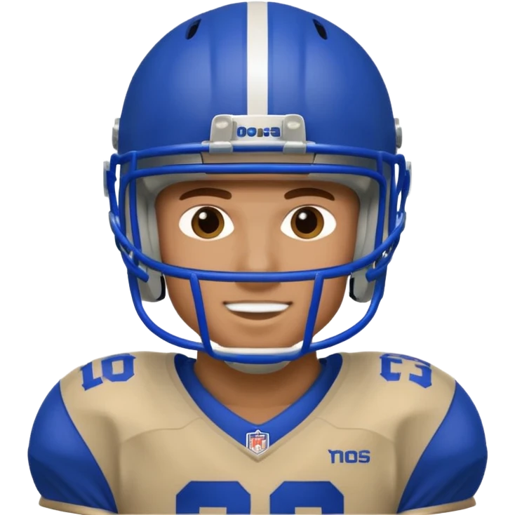 College football player helmet in a royal blue color Half face emoji