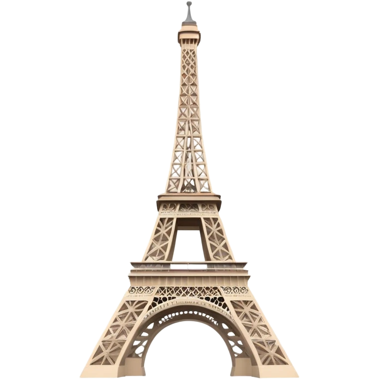 Eiffel Tower landmark with soft muted colors, not bright emoji