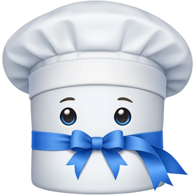 chef's hat with a blue ribbon. emoji