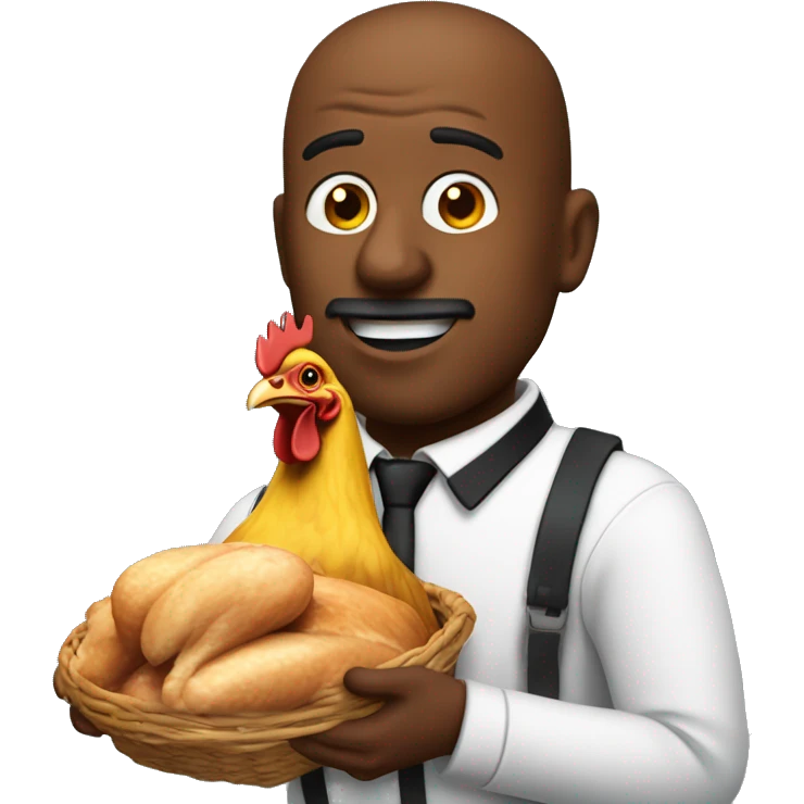 schwarzer mann mit chicken emoji