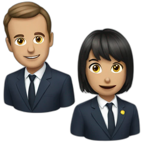 chat melangé a macron emoji