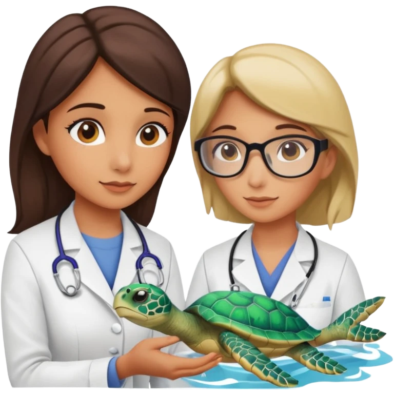woman veterinary with a sea turtle emoji