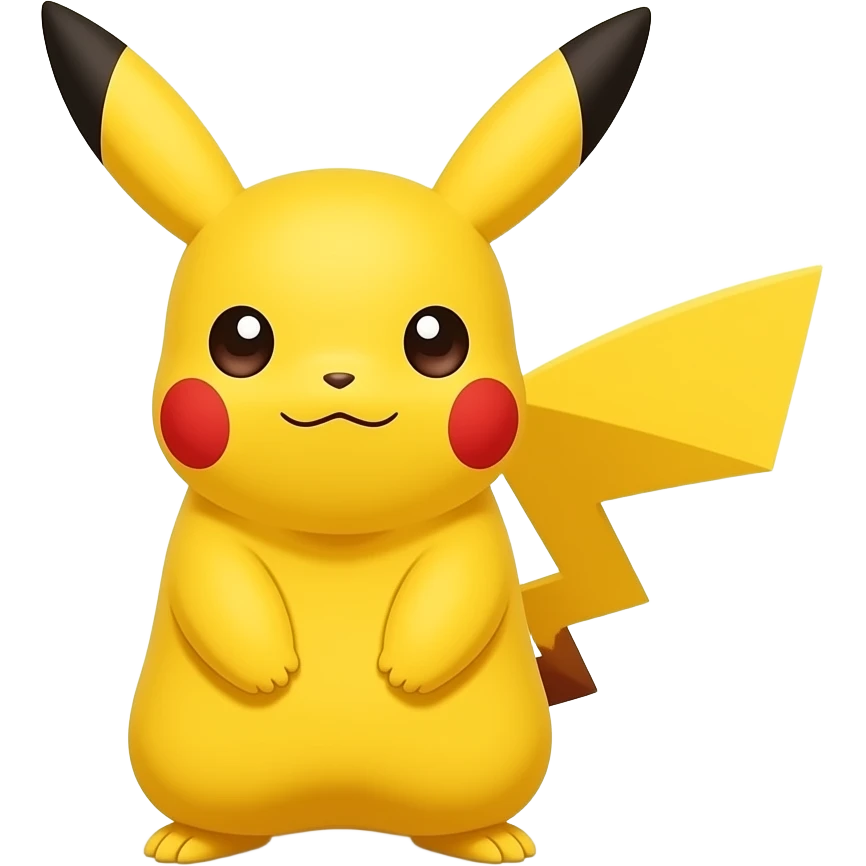 Pikachu emoji text with yellow background emoji