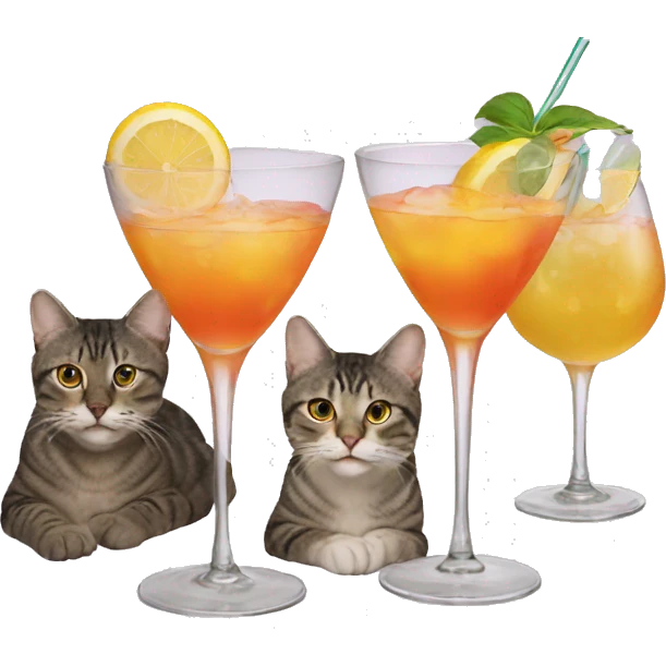 four cats at a cocktail party emoji