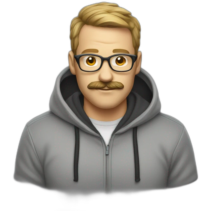 it nerd hoodie receding hairline and mustache emoji