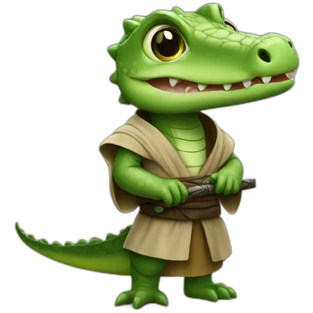 A baby crocodile jedi emoji
