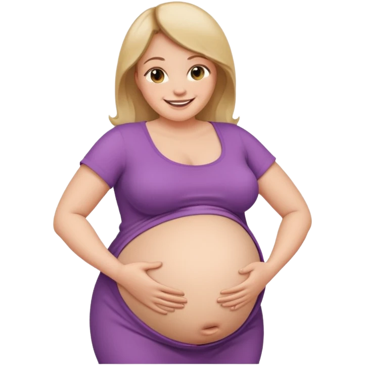 woman with abnormally large belly emoji
