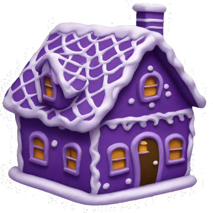 Cosy dark purple gingerbread house  emoji