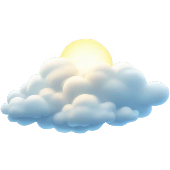 clouds with shining sun emoji