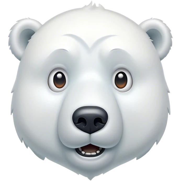 Cinematic Comical Polar Bear Portrait Emoji, Head tilted dramatically with an exaggeratedly shocked expression, featuring a robust, snowy build with wide, comically expressive eyes full of humorous disbelief, Simplified yet hilariously expressive features, highly detailed, glowing with a slightly sassy polar glow, high shine, dramatic yet playful, stylized with an air of quirky arctic attitude, soft glowing outline, capturing the essence of a meme-worthy polar bear that appears ready to side-eye its way into viral fame! emoji