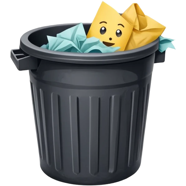 Planner in rubbish bin emoji