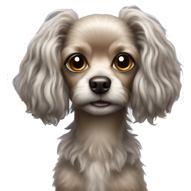  Wire hair poodle  chihuahua with long hair and pointy ears emoji