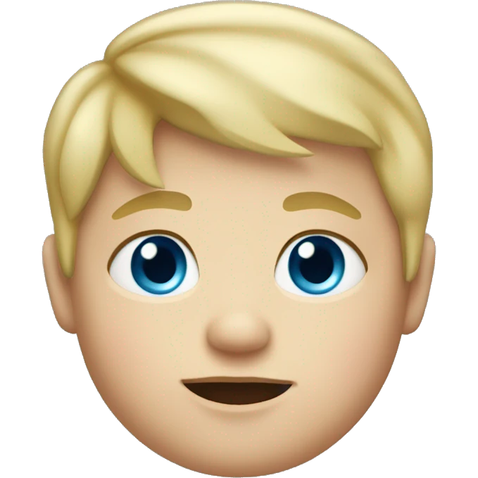 9-year old chubby boy with blond hair and broad blue eyes emoji