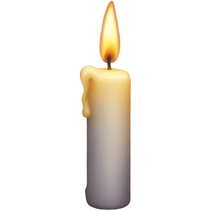 a candle in the shape of a number six emoji