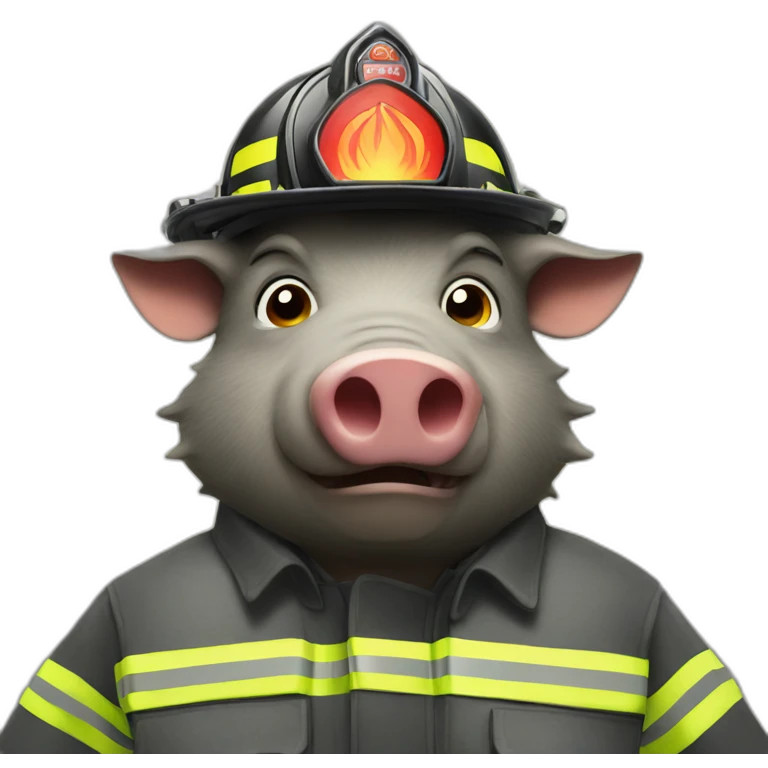 boar as firefighter emoji