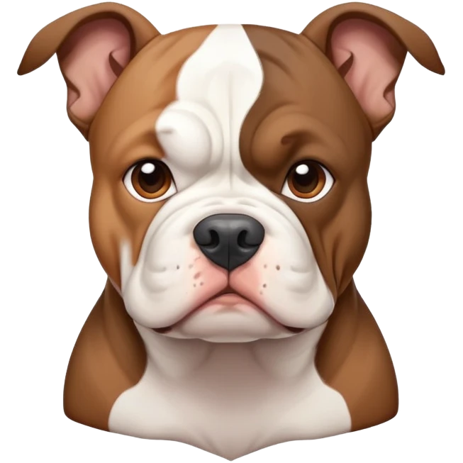 White and dark brown american pocket bully emoji