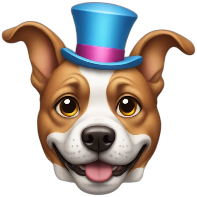 dog with clown face emoji
