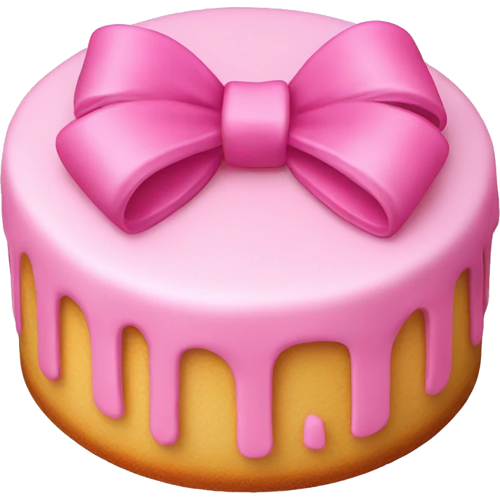 Cake with a bow on top in pink  emoji