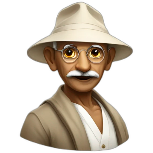 Gandhiji with hat emoji