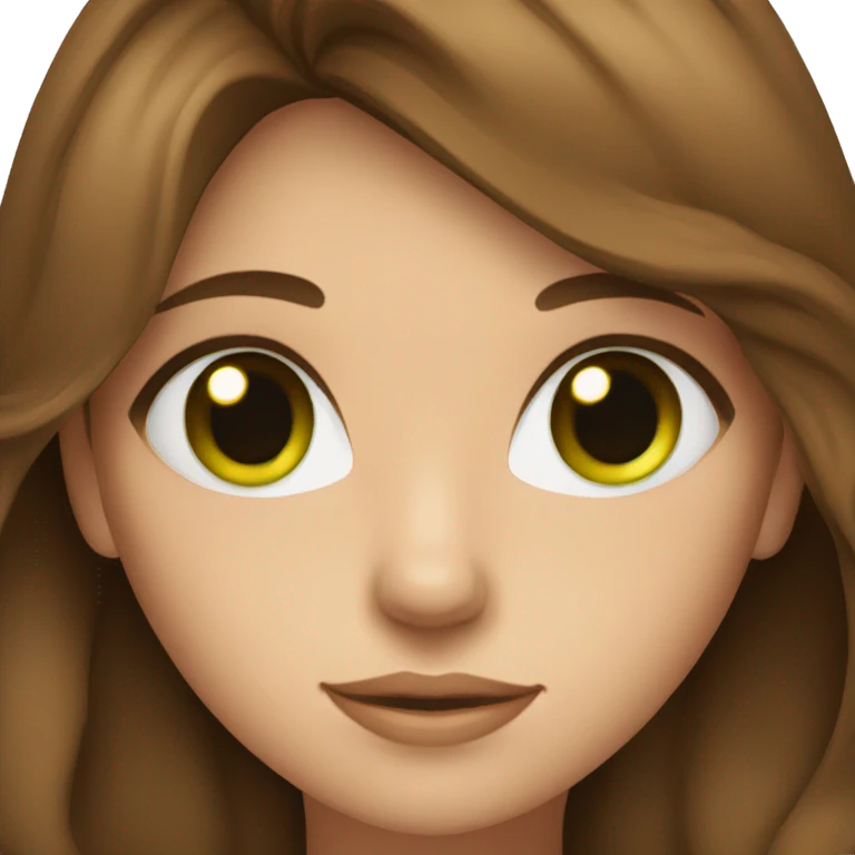 Girl with brown hair and green eyes emoji