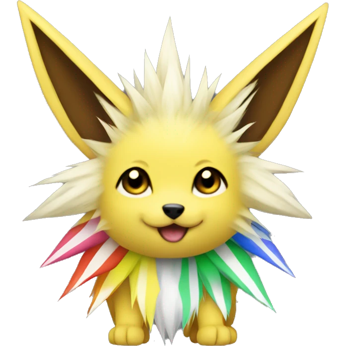 Jolteon with colorful stripes emoji