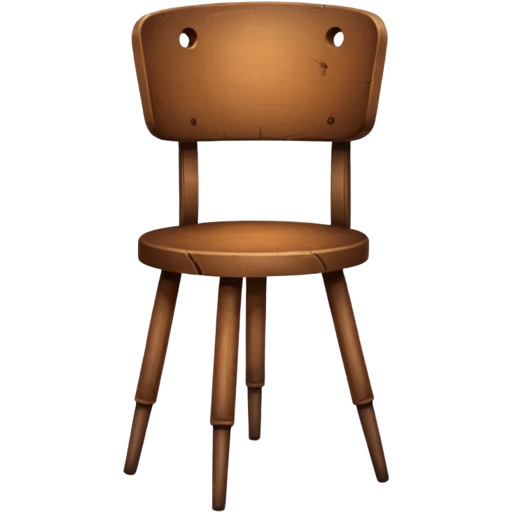 Wooden chair with only three legs emoji