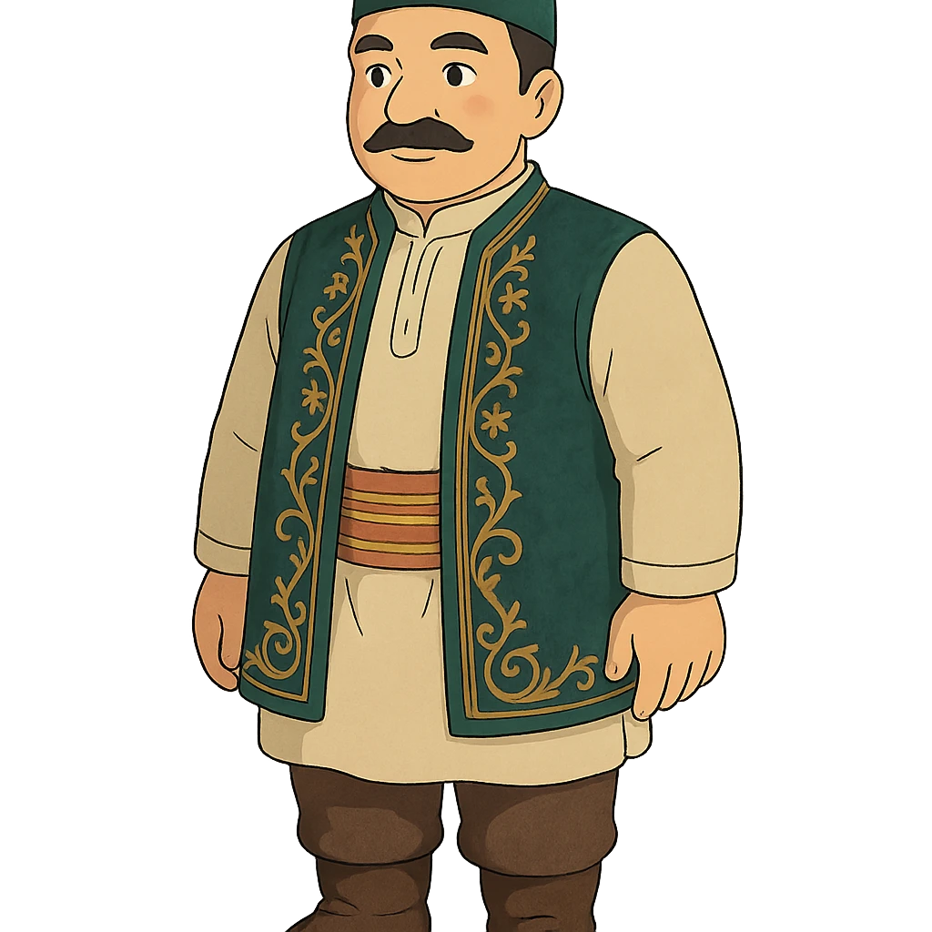 Tatar man in traditional attire emoji