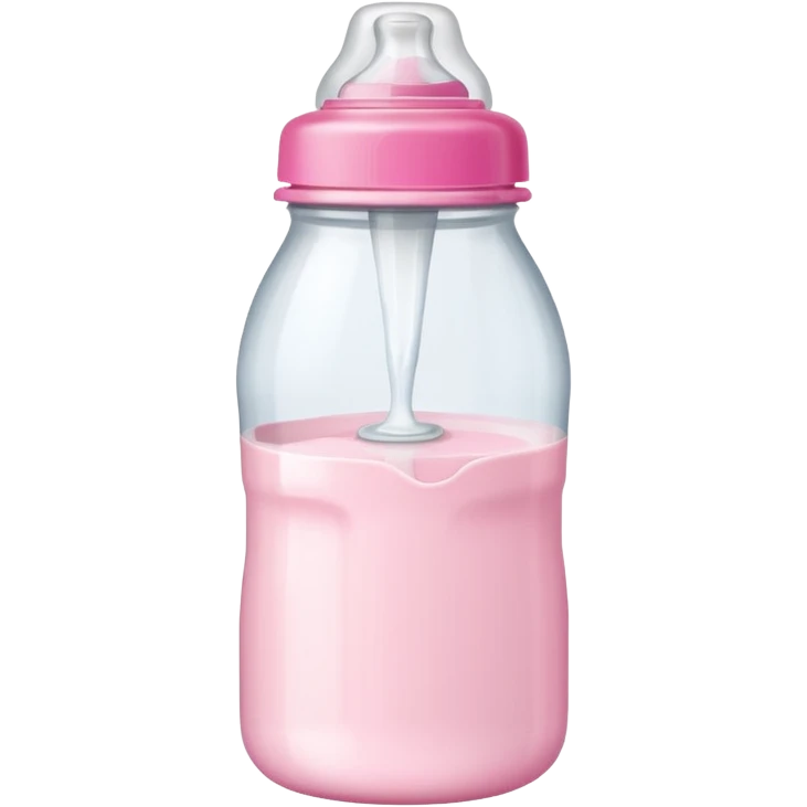 feeding bottle milk inside with pink lid emoji