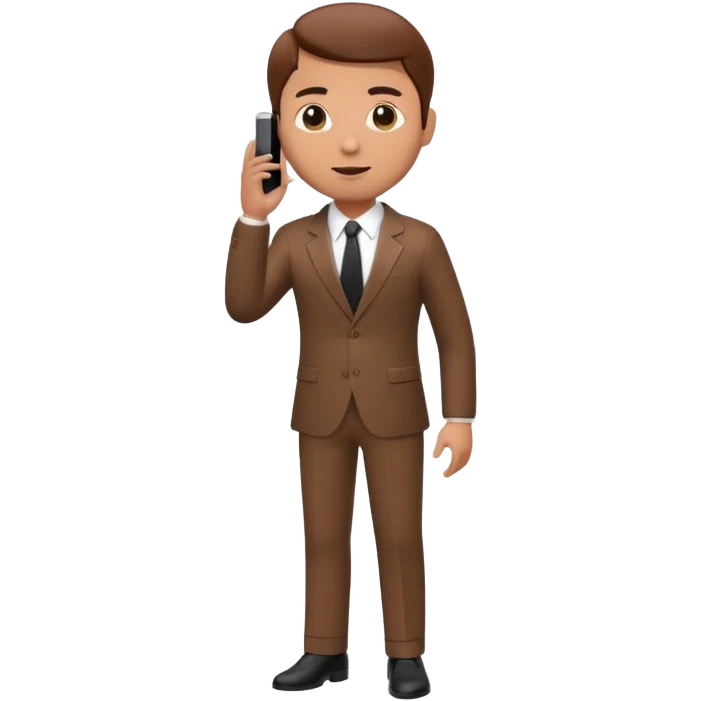A 3D full body MNC Employee bitmoji talking on mobile with someone emoji