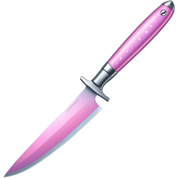 Pink ombre knife with glitter emoji