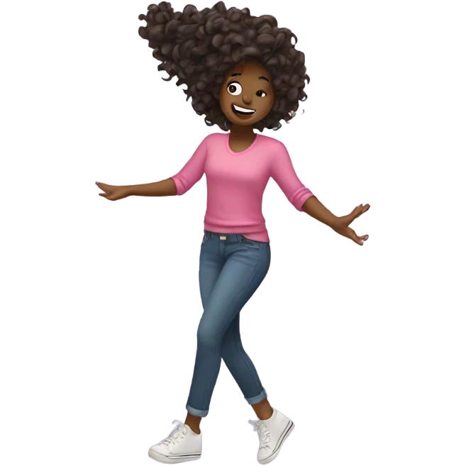 Girl doing a hair flip emoji