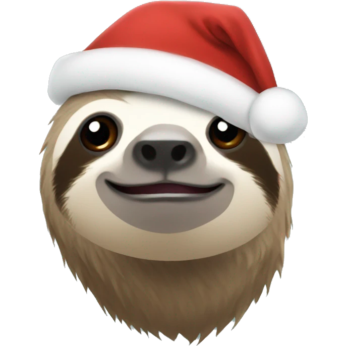 Sloth in a Santa hat emoji