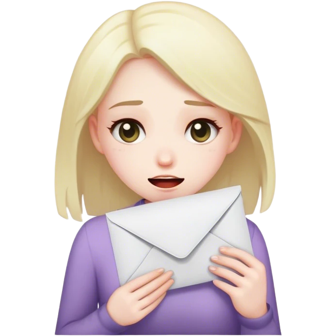 Embarrassed girl with envolope emoji