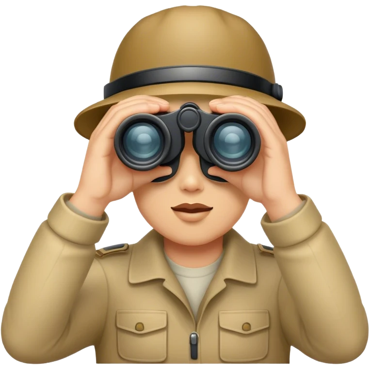un emoji d'une personne intelligence qui regarde a travers des jumelles emoji