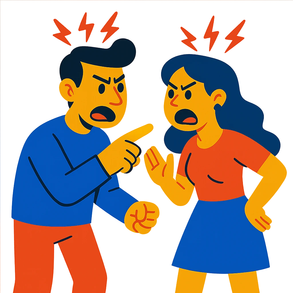 man and woman arguing emoji