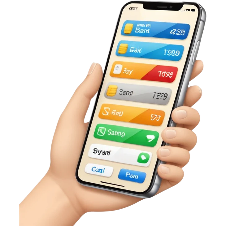 ACCEPTED PARTICIPATION METHODS — Mobile Wallet (white iphone with bank app 45 degree) emoji