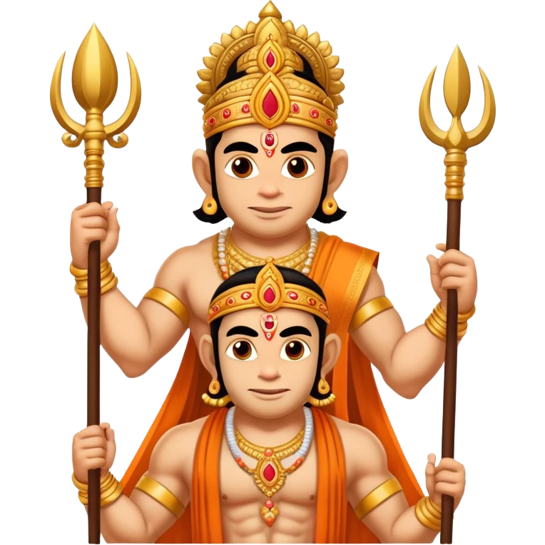 Lord ram and lakhan on sholder od hanuman as considered in ramayana emoji