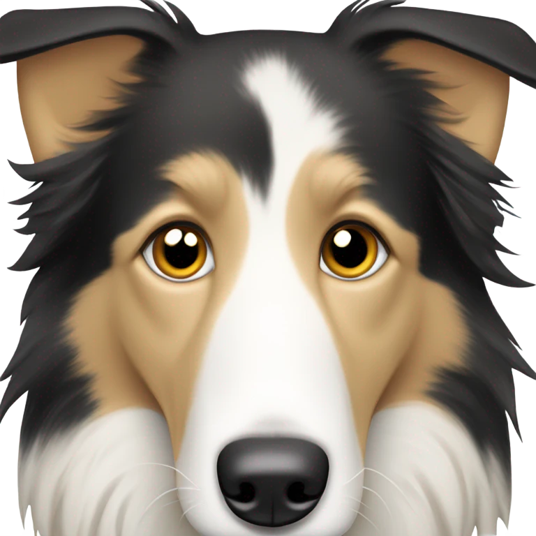 A sand and white border collie with falling ears and short hair  emoji